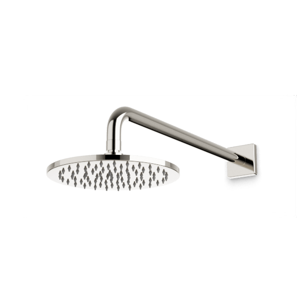 F907-32 - Square + Round 8" Rain Shower Head on Wall Mount Arm Artos US Polished Nickel 