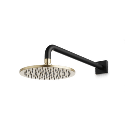 Square + Round 8" Rain Shower Head on Wall Mount Arm Artos US Satin Brass/Matte Black 