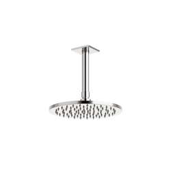 F907-4/5 - Square + Round 8" Rain Shower Head on Ceiling Mount Arm Artos US Brushed Nickel 