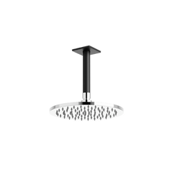 Square + Round 8" Rain Shower Head on Ceiling Mount Arm Artos US Chrome/Matte Black 