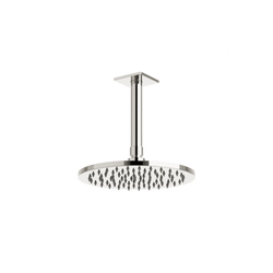 Square + Round 8" Rain Shower Head on Ceiling Mount Arm Artos US Polished Nickel 