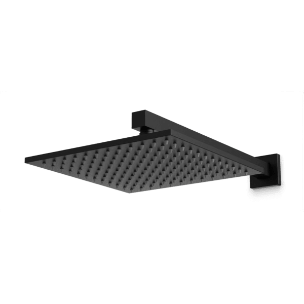 F907-50 - Square 10" Rain Shower Head on Wall Mount Arm Artos US Matte Black 