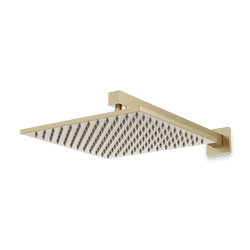 Edge 10" Rain Shower Head on Wall Mount Arm - Satin Brass thumbnail 1