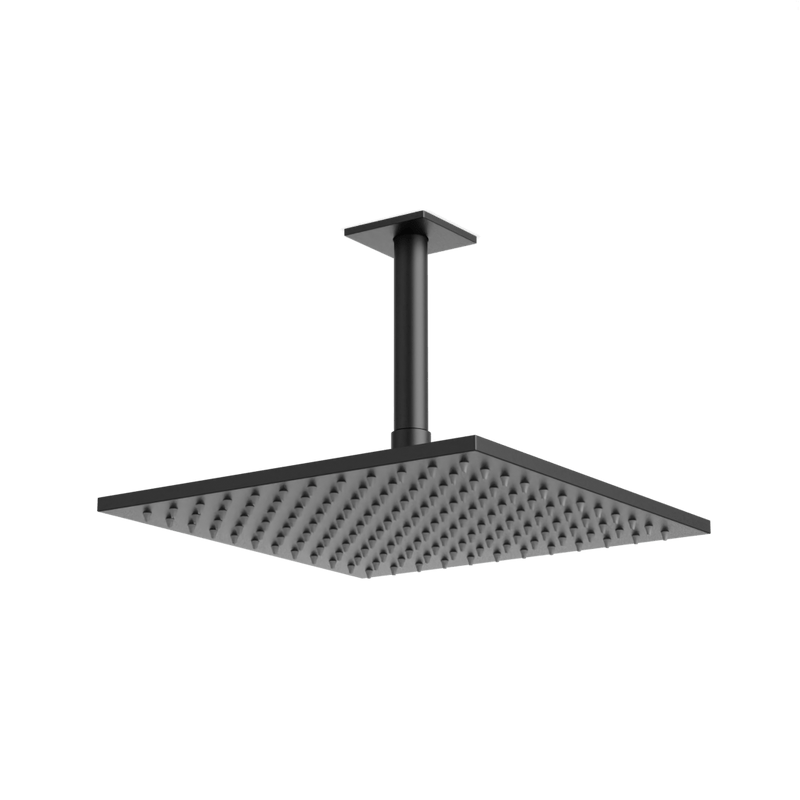 Edge 10" Rain Shower Head on Ceiling Mount Arm - Matte Black image 1