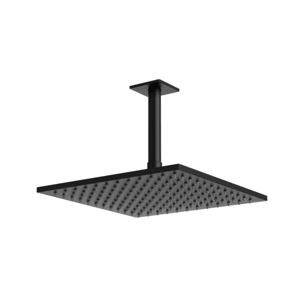 F907-51 - Square 10" Rain Shower Head on Ceiling Mount Arm Artos US Matte Black 