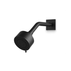 Square + Round Multifunction Shower Head on Angled Arm Artos US Matte Black 