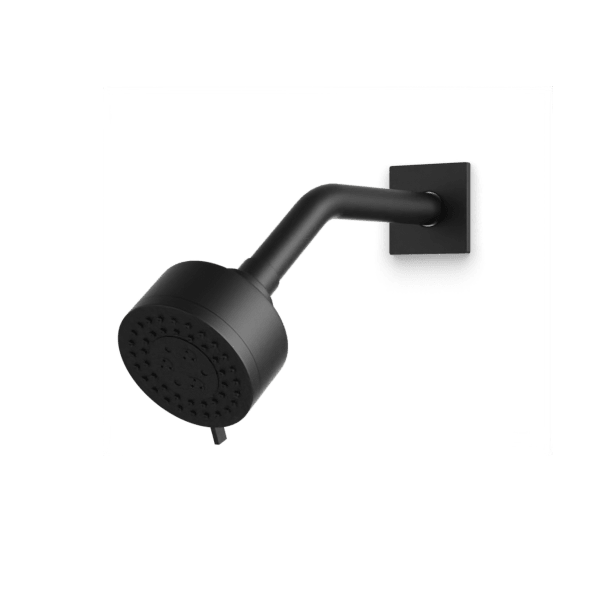 Square + Round Multifunction Shower Head on Angled Arm Artos US Matte Black 