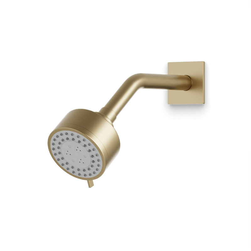 Otella Multifunction Shower Head on Angled Arm - Satin Brass image 1