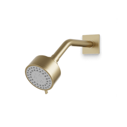 Square + Round Multifunction Shower Head on Angled Arm Artos US Satin Brass 