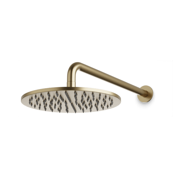 F907-60 - Round 10" Rain Shower Head on Wall Mount Arm Artos US Satin Brass 