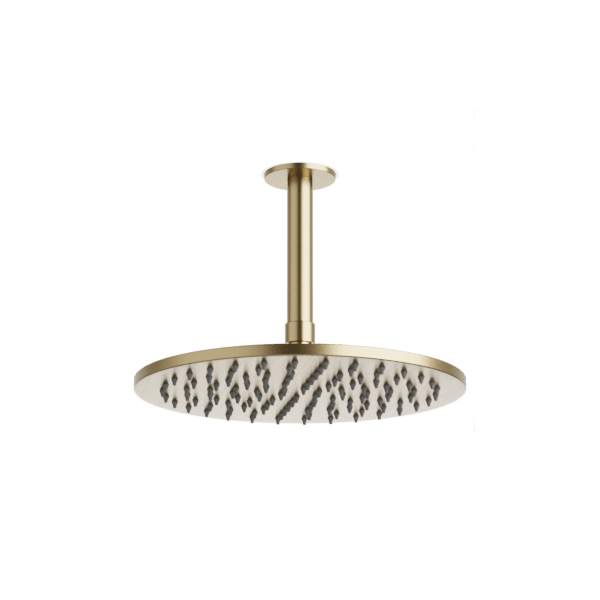 F907-61 - Round 10" Rain Shower Head on Ceiling Mount Arm Artos US Satin Brass 