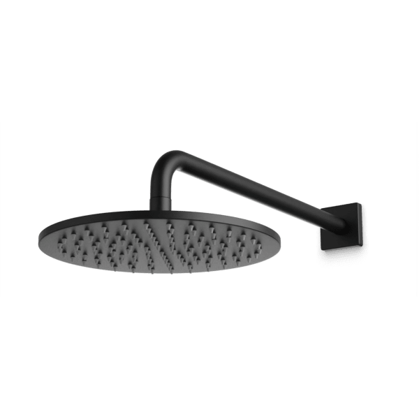 F907-70 - Square + Round 10" Rain Shower Head on Wall Mount Arm Artos US Matte Black 