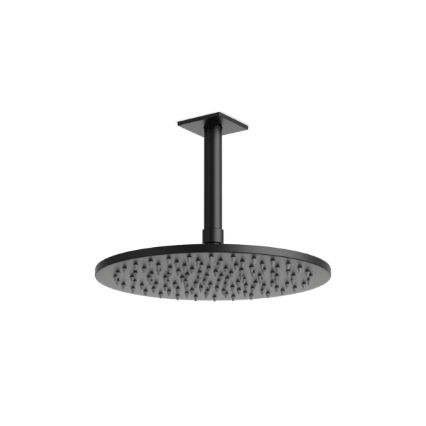 F907-71 - Square + Round 10" Rain Shower Head on Ceiling Mount Arm Artos US Matte Black 