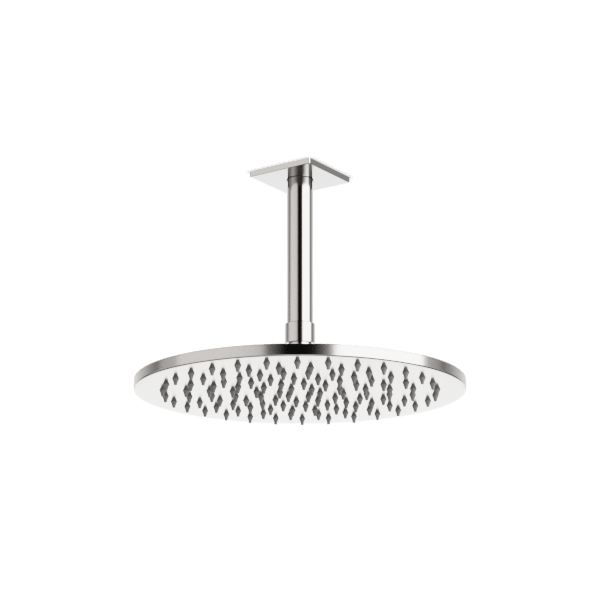 F907-71 - Square + Round 10" Rain Shower Head on Ceiling Mount Arm Artos US Brushed Nickel 