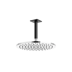 Otella 10" Rain Shower Head on Ceiling Mount Arm - Chrome/Matte Black thumbnail 1
