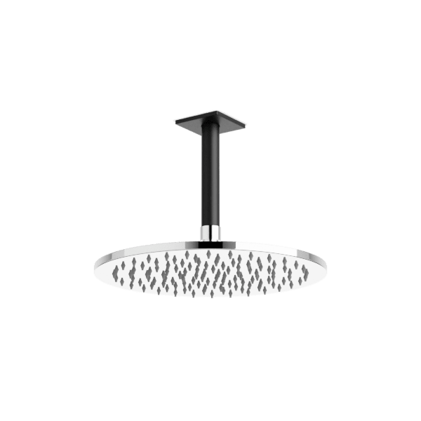 Square + Round 10" Rain Shower Head on Ceiling Mount Arm Artos US Chrome/Matte Black 