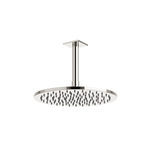 Square + Round 10" Rain Shower Head on Ceiling Mount Arm Artos US Polished Nickel 