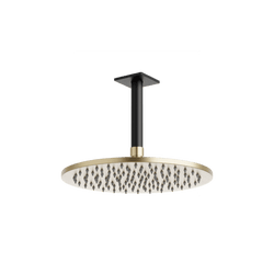 Otella 10" Rain Shower Head on Ceiling Mount Arm - Satin Brass/Matte Black thumbnail 1