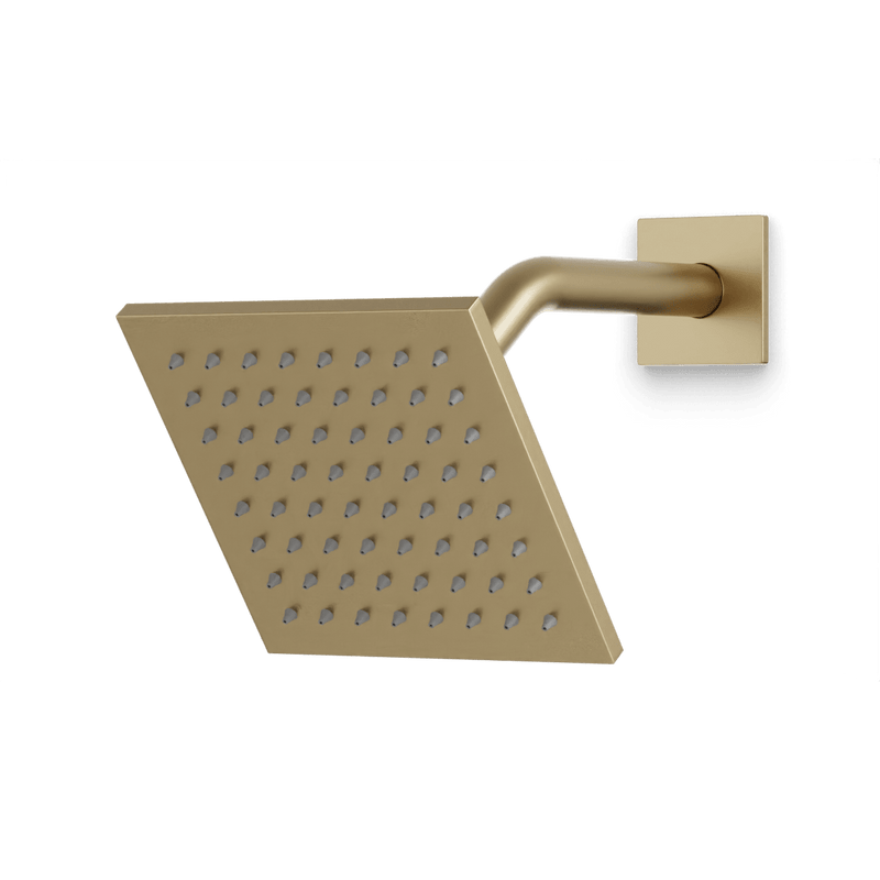 Edge 6" Shower Head on Angled Arm - Satin Brass image 1