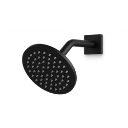 F907-76 - Square + Round 6" Shower Head on Angled Arm Artos US Matte Black 