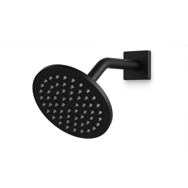 F907-76 - Square + Round 6" Shower Head on Angled Arm Artos US Matte Black 