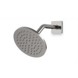 F907-76 - Square + Round 6" Shower Head on Angled Arm Artos US Brushed Nickel 