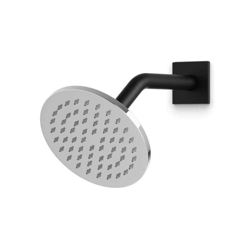Otella 6" Shower Head on Angled Arm - Chrome/Matte Black image 1