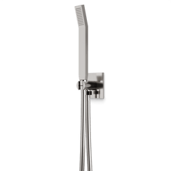 F907-77 - Square Flexible Hose Handshower Kit with 3.25" Escutcheon Plate Artos US Brushed Nickel 
