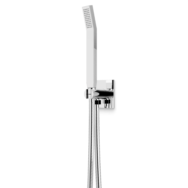 F907-77 - Square Flexible Hose Handshower Kit with 3.25" Escutcheon Plate Artos US Chrome 