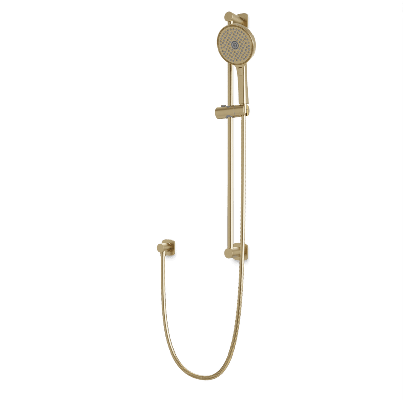 Harmony Flexible Hose Slide Bar Kit with Separate Water Outlet - Satin Brass image 1