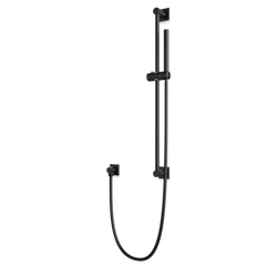 F907-85 - Square + Round Flexible Hose Slidebar Kit with Separate Water Outlet Artos US Matte Black 