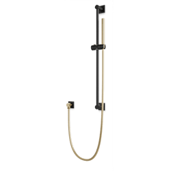 Otella Flexible Hose Slidebar Kit with Separate Water Outlet - Satin Brass/Matte Black thumbnail 1