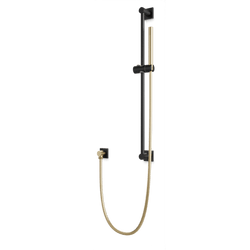 Square + Round Flexible Hose Slidebar Kit with Separate Water Outlet Artos US Satin Brass/Matte Black 