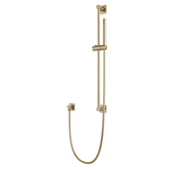 F907-85 - Square + Round Flexible Hose Slidebar Kit with Separate Water Outlet Artos US Satin Brass 