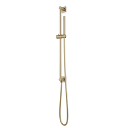 F907-86 - Square + Round Flexible Hose Integrated Slidebar Kit Artos US Satin Brass 