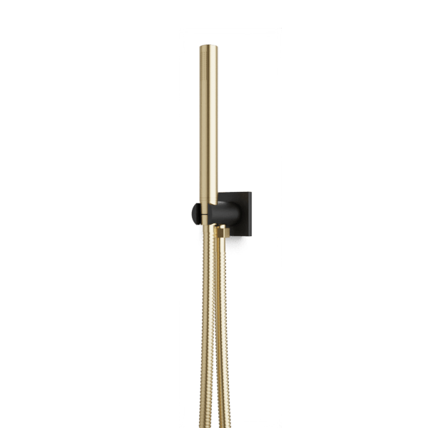 Square + Round Flexible Hose Handshower Kit Artos US Satin Brass/Matte Black 
