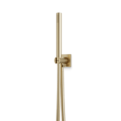 F907-95 - Square + Round Flexible Hose Handshower Kit Artos US Satin Brass 