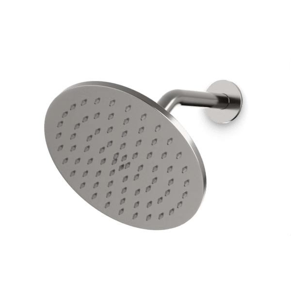 F907-9 - Round 8" Shower Head on Angled Arm Artos US Brushed Nickel 