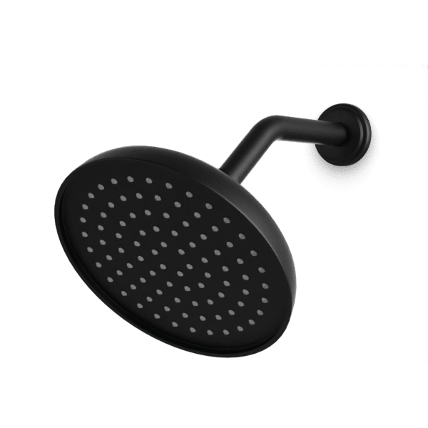 Classic 8" Shower Head on Angled Arm - Matte Black image 1