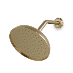 Classic 8" Shower Head on Angled Arm - Satin Brass thumbnail 1