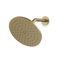F907-9 - Round 8" Shower Head on Angled Arm Artos US Satin Brass 