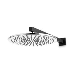 Otella 12" Rain Shower Head on Wall Mount Arm - Chrome/Matte Black thumbnail 1