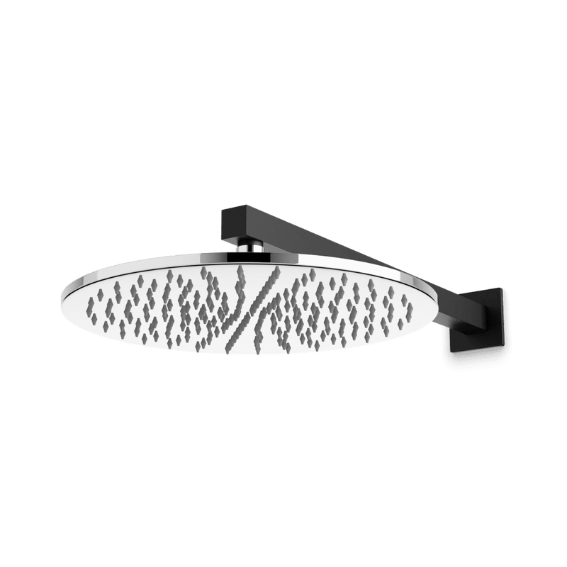 Otella 12" Rain Shower Head on Wall Mount Arm - Chrome/Matte Black image 1