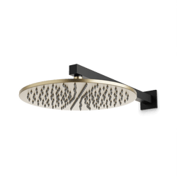 Otella 12" Rain Shower Head on Wall Mount Arm - Satin Brass/Matte Black thumbnail 1