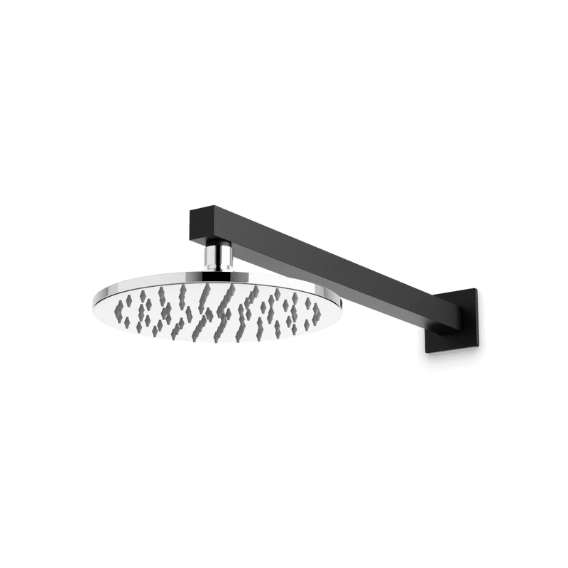 Otella 8" Rain Shower Head on Wall Mount Arm - Chrome/Matte Black image 1
