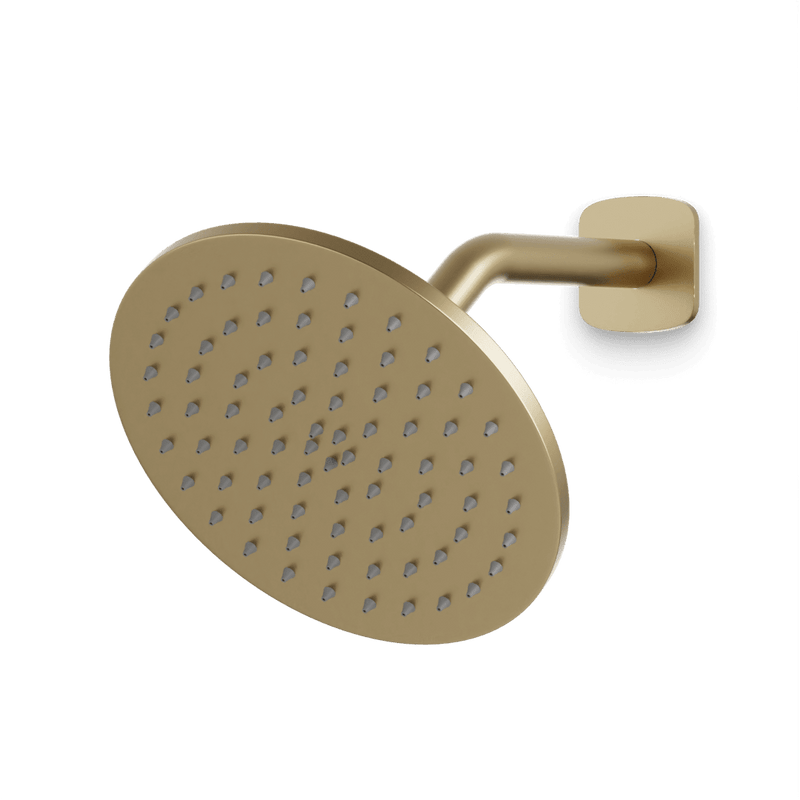 Harmony 8" Shower Head on Angled Arm - Satin Brass image 1