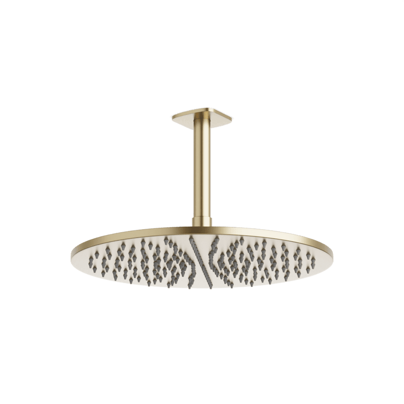 Harmony 12" Rain Shower Head on Ceiling Mount Arm - Satin Brass image 1