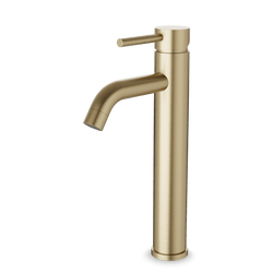 FS308T - Round Single Hole Vessel Lavatory Faucet Artos US Satin Brass