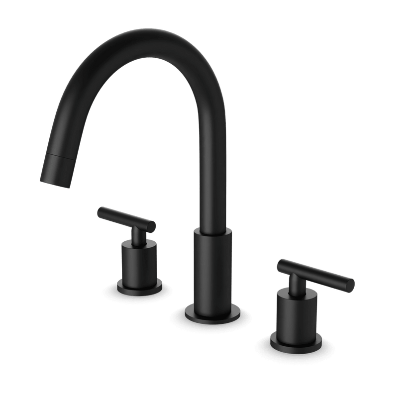 FS310 - Trova 8" Lav Faucet Round Lever Handles Artos US Black