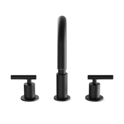 Opera 8" Widespread Bathroom Faucet With Lever Handles - Matte Black thumbnail 2